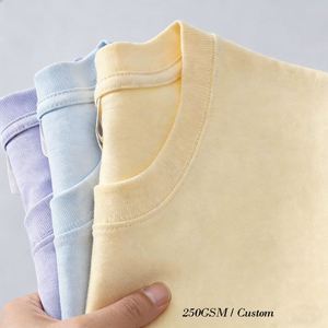 เสื้อยืดคอตตอน 250GSM พิมพ์ลายกราฟิกแบบรีดร้อนตามสั่ง ทรงหลวมไหล่ตก เสื้อยืดโอเวอร์ไซส์ สำหรับใส่ทำงานในออฟฟิศ เสื้อยืด unisex - Product Image 4