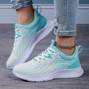 Scarpe sportive basse da <span class=keywords><strong>donna</strong></span> di grandi dimensioni traspiranti e traspiranti con punta di natale di colore bianco blu per la moda primavera - Product Image 4