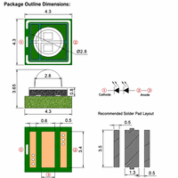 Émetteur infrarouge LED IR 850 nm à double puce 3535 en céramique SMD Epistar pour caméra de sécurité de vision nocturne CCTV