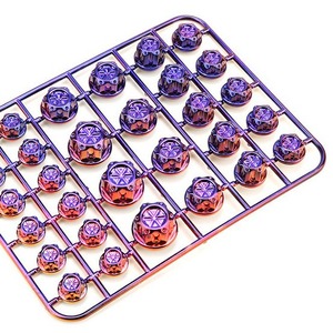 Tapas de tornillos decorativas electrochapadas en color titanio quemado para mejora de la apariencia frontal del scooter. - Product Image 2