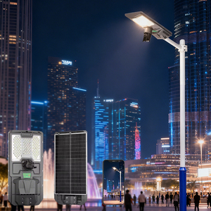 ไฟถนน LED 4G สำหรับภายนอกอาคาร กันน้ำ ใช้พลังงานแสงอาทิตย์ ควบคุมผ่านแอพ WiFi ความคมชัดสูง พร้อมระบบตรวจสอบอัจฉริยะ - Product Image 1