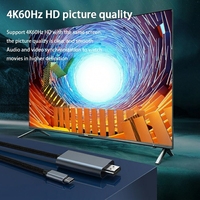 Kabel Justlink USB C ke HDMI 2.0 4K60Hz Tipe C ke HDMI 4K UHD 3D Kabel Nilon Kepang untuk Ponsel Laptop TV Monitor Proyektor