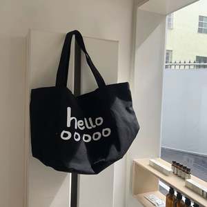 Bolsa de Mano Original de Gran Capacidad con Logotipo Personalizado, Asa de Cuerda de Lona de Algodón, con Bolsillo con Cremallera, Ecológica y Reutilizable - Product Image 3