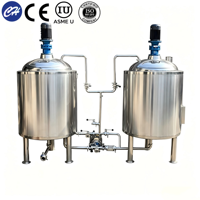 Equipo de Fermentación de Acero Inoxidable de Doble Tanque con Motor y Agitador para Bebidas Carbonatadas, Capacidad de 100L