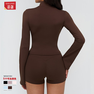 Veste de yoga pour femme Zechuang, manches cloche, coupe ajustée, évacuation de l'humidité, hiver 2025, haut de sport EWT4518 - Product Image 1