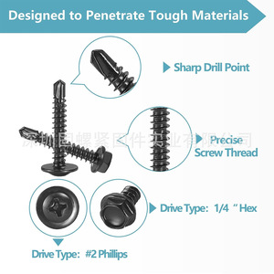 410 Stainless Steel #8 Truss Head Hex Washer Self Tapping <b>Screw</b> Assortment 420pcs Imperial Inch Metal Fastener <b>Set</b> - Product Image 3