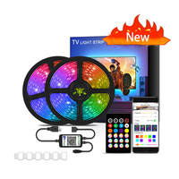 Guirlandes lumineuses LED Joystar 3M intelligentes avec contrôle USB par application, RGB 5050 30 LED/m, IP20, à intensité variable, pour fond de scène