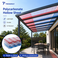 Plaque alvéolaire en polycarbonate transparente de 25 mm pour toiture, protection UV, résistance aux intempéries, panneau multi-lumière direct usine