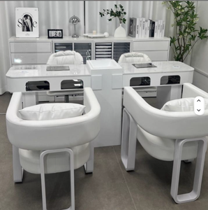 Hot selling Luxury <b>Nail</b> Salon Manicure <b>Table</b> and Chair Modern Beauty <b>Nail</b> <b>Table</b> With Lights - Product Image 1