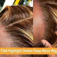 Perruque Lace Front Ombrée Cheveux Humains 13x6 Blond Miel 4/27 Ondulée Profonde Sans Colle Alibaba