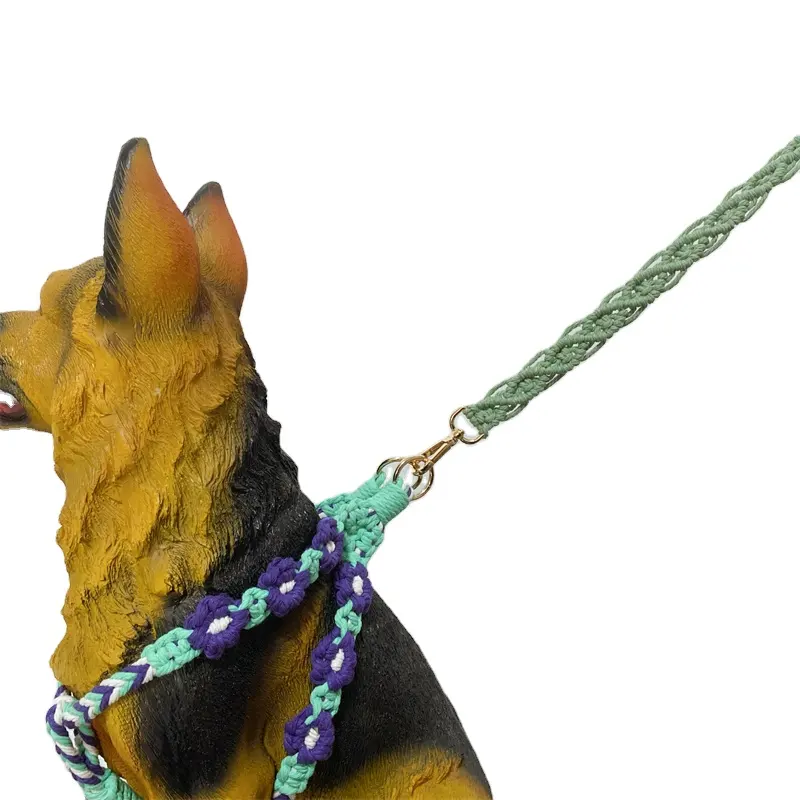 Fatto a mano con imbracatura regolabile in corda di cotone morbido macramè fascino unico per il look del tuo animale domestico perfetto per le passeggiate quotidiane imbracatura per cani