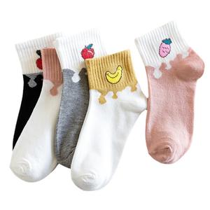वसंत और गर्मियों की नई महिला रंगीन सॉक 5 पैक पशु कार्टून फल लड़कियों के लिए टखने के मोजे - Product Image 5