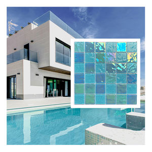 Carreau de mosaïque poli émaillé en céramique d'usine professionnelle carreaux de sol en marbre porcelaine pour piscine carré 4mm carreau carré en verre - Product Image 1