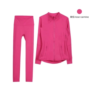 Winter Yoga Set Langärmliges Stehkragen-Oberteil Hochelastische Slim-Fit Lauf- und Fitness-Sportbekleidung für Damen - Product Image 4