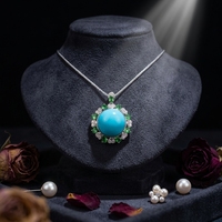 Bijoux fins sur mesure en or 18 carats avec turquoise Sleeping Beauty naturelle non traitée, certificat de gemmes inclus, qualité supérieure uniquement