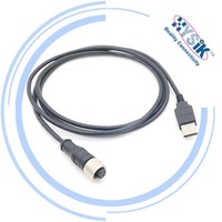 Cable USB A macho A M12, 4 pines, A prueba de agua IP67, 4 pines, 5 pines, conector blindado
