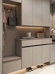 Armoire d'organisation de rangement d'entrée de style moderne Rangement de chaussures extrêmement étroit avec étagères à chaussures durables - Product Image 4