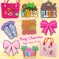 Breloques en PVC et caoutchouc, grandes et surdimensionnées, motifs lettres, chiffres, lèvres, infirmière, vie, fleur, amour, Kawaii, pour sacs à bandoulière avec trous