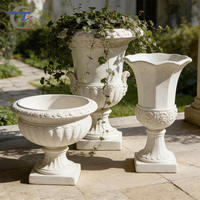 Pots de fleurs en GRC sculptés de style européen classique de haute qualité, décoration de jardin de villa, décoration extérieure
