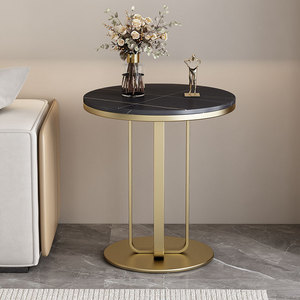 A Small, Luxurious <strong>Side</strong> <strong>Table</strong> Next to the <strong>Sofa</strong>, a Round Stone Slab <strong>Table</strong>, a Modern Small Apartment Coffee <strong>Table</strong>. - Product Image 2