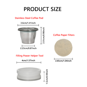 Precio al por mayor, 1 Juego de cápsulas de café reutilizables compatibles con la máquina de café espresso <span class=keywords><strong>Nespresso</strong></span>, herramienta de llenado de café, papel de filtro - Product Image 3