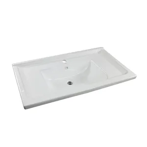 HEGII china bathroom sanitary ware durable wash sink ceramic vanity rectangle cabinet basin