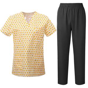 Imprimé Uniforme Tops V-Neck Hôpital Imprimé Scrubs Uniformes Ensembles Hommes avec Poches dans Les Hôpitaux Spa Beauté Traitement Ensemble De Mode - Product Image 3