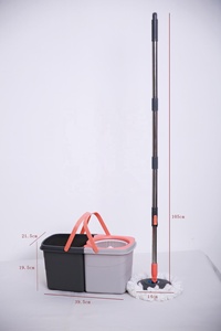 Balai à franges magique avec seau séparé pour eau propre et sale Tête rotative à 360 ° Balai à franges autonettoyant Ensemble de seaux pour le nettoyage à domicile - Product Image 6