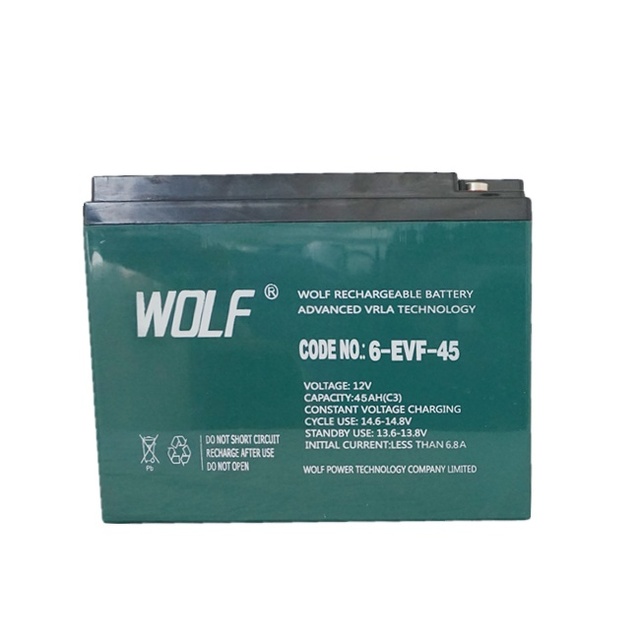 12V Maintenance-Free 45AH 6-EVF-45 Lead Acid Deep Cycle Battery for Electric Wheelchairs and Motorcycles