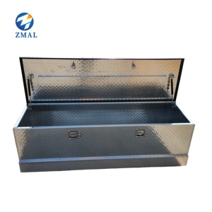 Boîte à outils de <span class=keywords><strong>remorque</strong></span> ATV en <span class=keywords><strong>aluminium</strong></span> robuste stockage de lit de camionnette avec poignées latérales et serrures mallettes à outils - Product Image 1