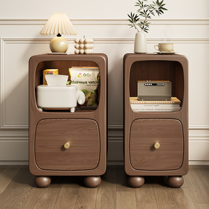 פשוט עץ מלא שולחן שינה חכם רשת אדום חדר שינה מיני הלבשה אדום מיני הלבשה - Product Image 4