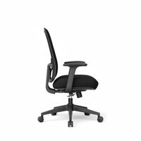 Chaise de bureau à dossier mi-haut en maille respirante, réglable en hauteur, avec support lombaire et accoudoirs fixes pour les espaces de travail