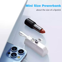 2026 Mini Power Bank de 5000mAh con diseño de dibujos animados, cable USB tipo C, llavero pequeño de 10W para iPhone y Android, soporte para teléfono, cargador portátil