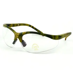 制造商时尚迷彩框架EN166防雾防刮擦安全眼镜护目镜