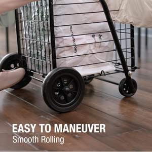 Carro utilitario con ruedas para compras, lavandería de comestibles y carro trepador de escaleras con capacidad para hasta 90 libras, compacto y plegable - Product Image 3