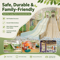 Équipement de terrain de jeux intérieur sur le thème de la nature pour centre de divertissement familial avec toboggans et jeux souples