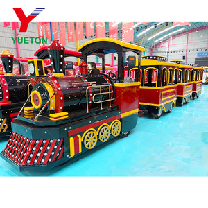 Train touristique électrique <span class=keywords><strong>de</strong></span> style vintage YUETON, train sans rails pour enfants et adultes, équipement d'amusement pour les zoos et les zones touristiques - Product Image 1