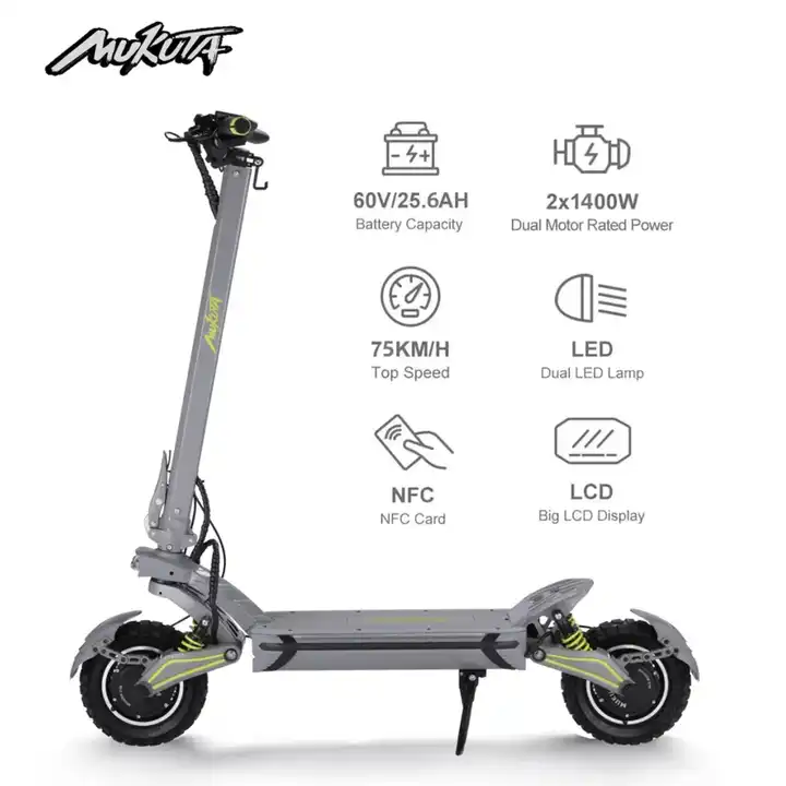 Электрический скутер Mukuta 10 Plus, 75 км/ч, 10 дюймов