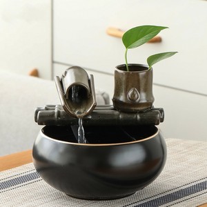 Pecera de Cerámica de Estilo Chino con Cascada y Bomba de Circulación Automática, Decoración para Mesa de Oficina - Product Image 2