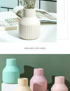 Pequeños floreros de cerámica de colores, adornos decorativos para mesa de comedor, hogar nórdico, baño, decoración de oficina, relleno de jarrón de escritorio bonito - Product Image 5