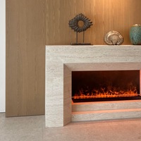 Cheminée en travertin naturel minimaliste de style italien, pierre de luxe pour villa, salon, hôtel, club, cheminée décorative