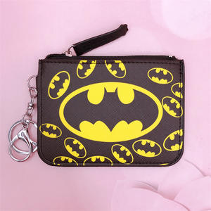 Cool dibujos animados Marvel Spider Man <span class=keywords><strong>Hulk</strong></span> Capitán Bat Man América tarjetero cremallera cartera PU cuero tarjeta cubierta llavero colgante - Product Image 5