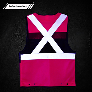 Gilet de sécurité haute visibilité pour femme ANSI/EN ISO 20471, qualité industrielle, multi-poches, en maille, avec dos en X, approvisionnement en gros pour équipement EPI - Product Image 6