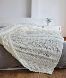 Zéro défaut luxe fait à la main 100% acrylique islande gros câble tricot literie <span class=keywords><strong>couvre</strong></span>-<span class=keywords><strong>lit</strong></span> canapé jeter couverture - Product Image 4