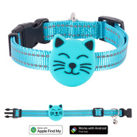 Collares reflectantes duraderos de color sólido para rastreadores de gatos con código QR antipérdida y posicionamiento, listos para envío inmediato (Dropshipping)