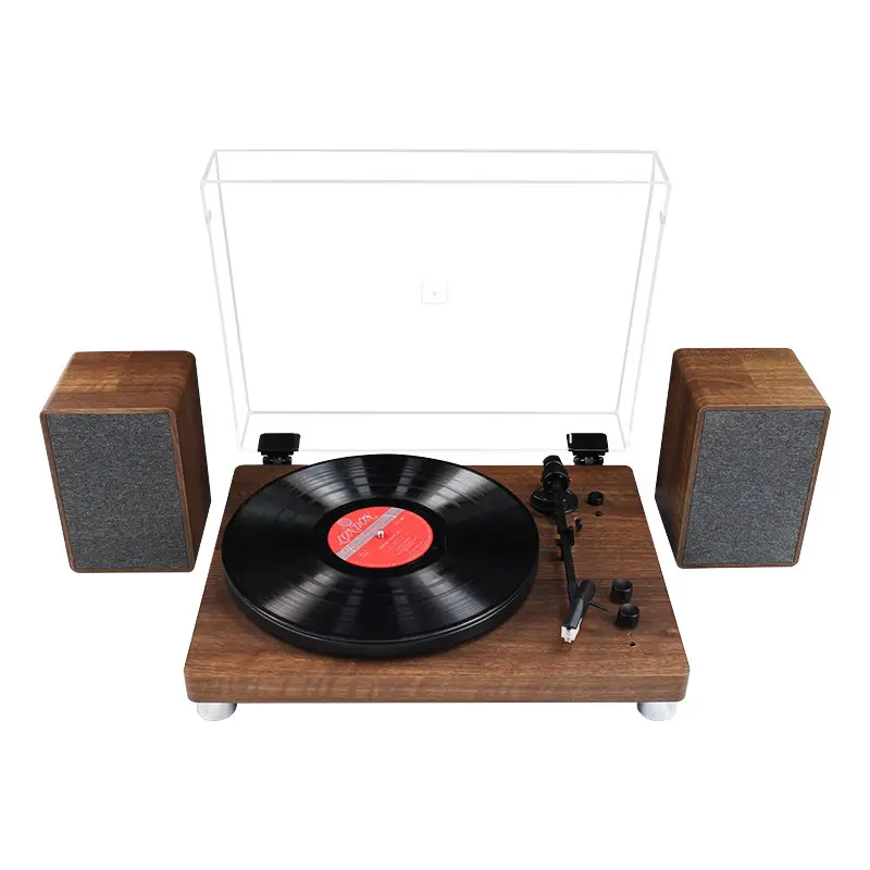 Factory hot sale Wooden vinyl turntable set Vinyl Professional Turntable Record Player with Powerful Speakers Audiophile