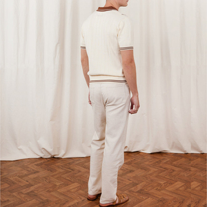 T-Shirt Estiva Formale da <span class=keywords><strong>Uomo</strong></span> in Puro Cotone Lavorato a Maglia con Logo Personalizzato - Product Image 2