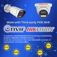 Cámara de Seguridad IP POE Compatible con HIK, 8MP 4K, Carcasa Metálica, Exterior, Impermeable, Visión Nocturna a Todo Color