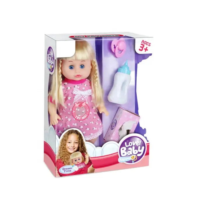 Jouets mignons pour petites filles, poupée à eau avec 12 son, 14 pouces