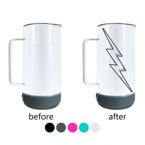 Custom Logo14oz <b>Double</b> <b>Walled</b> Smart Non-tapered Travel <b>Mugs</b> White Sublimation Blanks Straight Display Speaker - Product Image 1